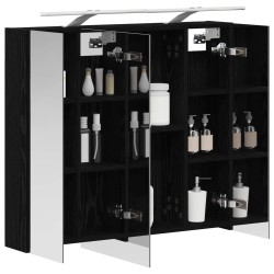 Armoire Miroir de Salle de Bain Chêne noir 80 x 14.5 x 70 cm 630311630311