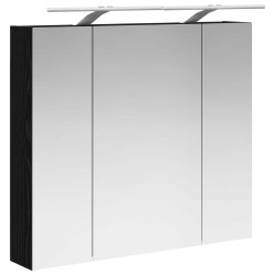 Armoire Miroir de Salle de Bain Chêne noir 80 x 14.5 x 70 cm 630311630311