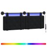Tête de lit suspendue Avec lumière LED Noir Velours 630313630313