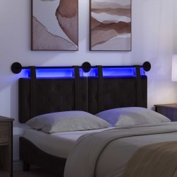 Tête de lit suspendue Avec lumière LED Noir Velours 630313630313