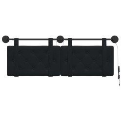 Tête de lit suspendue Avec lumière LED Noir Velours 630313630313