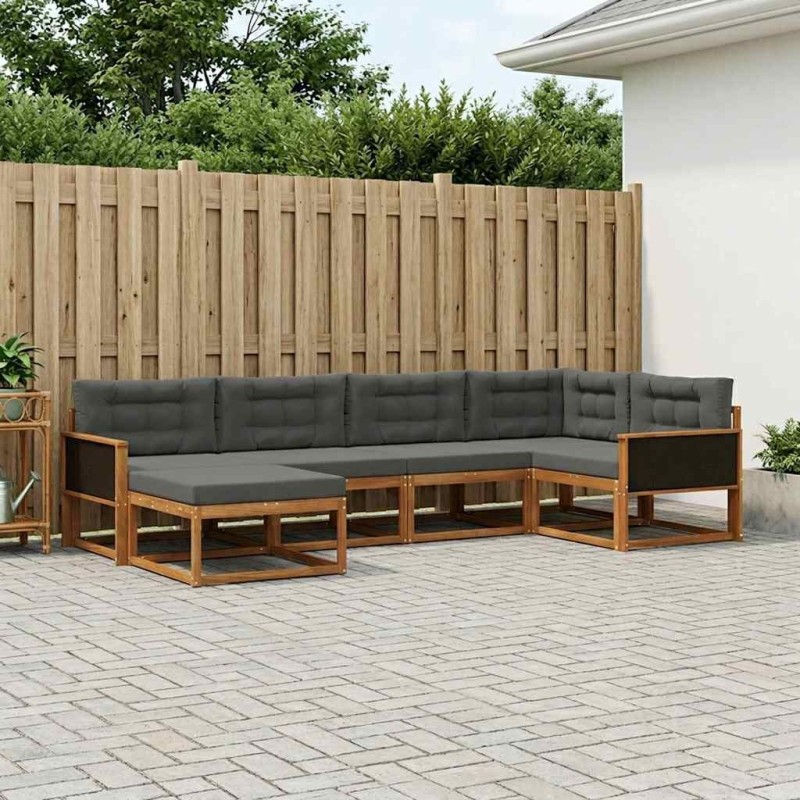 Ensemble de canapés d'extérieur 6 pcs Naturel et Anthracite 630315630315