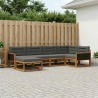 Ensemble de canapés d'extérieur 6 pcs Naturel et Anthracite 630315630315