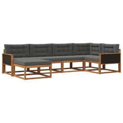 Ensemble de canapés d'extérieur 6 pcs Naturel et Anthracite 630315630315
