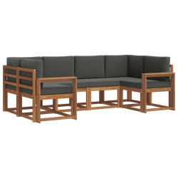 Ensemble de canapés d'extérieur 6 pcs Naturel et Anthracite 630316630316