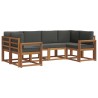 Ensemble de canapés d'extérieur 6 pcs Naturel et Anthracite 630316630316
