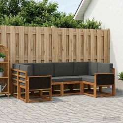 Ensemble de canapés d'extérieur 6 pcs Naturel et Anthracite 630317630317