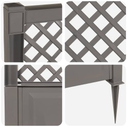 Trellis avec pique Gris 43 x 6 x 165 cm PP 630318630318