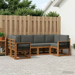 Ensemble de canapés d'extérieur 6 pcs Naturel et Anthracite 630319630319