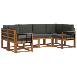 Ensemble de canapés d'extérieur 6 pcs Naturel et Anthracite 630323630323