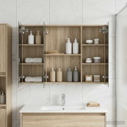 Armoire Miroir de Salle de Bain Chêne Sonoma 100 x 14,5 x 70 cm 630327630327