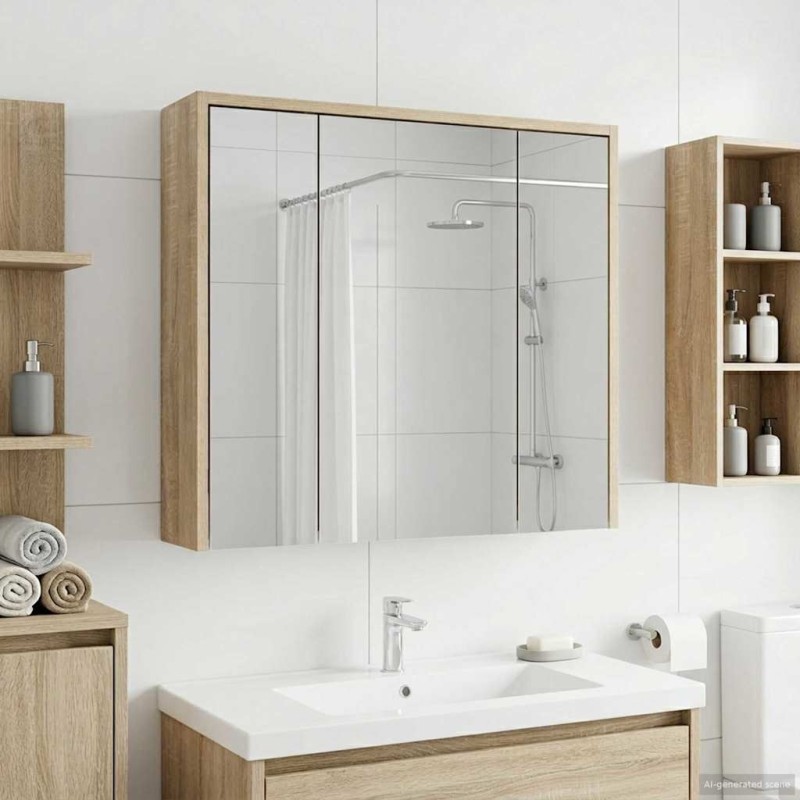 Armoire Miroir de Salle de Bain Chêne Sonoma 630328630328