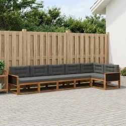 Ensemble de canapés d'extérieur 6 pcs Naturel et Anthracite 630330630330