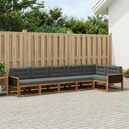 Ensemble de canapés d'extérieur 6 pcs Naturel et Anthracite 630330630330