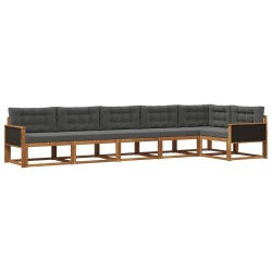 Ensemble de canapés d'extérieur 6 pcs Naturel et Anthracite 630330630330