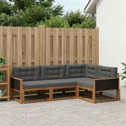 Ensemble de canapés d'extérieur 4 pcs Naturel et Anthracite 630332630332
