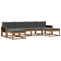 Ensemble de canapés d'extérieur 6 pcs Naturel et Anthracite 630334630334