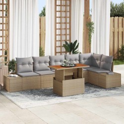 Ensemble de canapé de jardin 7 pc Beige et gris 630337630337