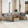Ensemble de canapé de jardin 7 pc Beige et gris 630337630337