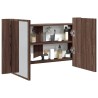 Armoire à miroir à LED de bain chêne marron 80x12x45 cm 630338630338