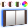 Armoire à miroir à LED de bain chêne marron 80x12x45 cm 630338630338