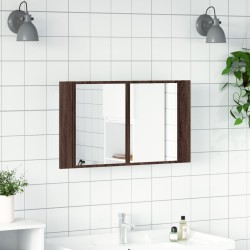 Armoire à miroir à LED de bain chêne marron 80x12x45 cm 630338630338