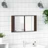 Armoire à miroir à LED de bain chêne marron 80x12x45 cm 630338630338