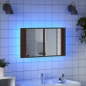 Armoire à miroir à LED de bain chêne marron 80x12x45 cm 630338630338