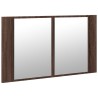 Armoire à miroir à LED de bain chêne marron 80x12x45 cm 630338630338