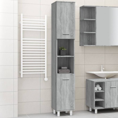 Armoire de bain Sonoma gris 30x30x179 cm Bois d'ingénierie 630342630342