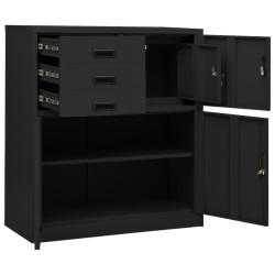 Armoire de bureau Anthracite 90x40x102 cm Acier 630343630343