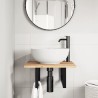 Étagère de vasque murale acier et bois massif d'acacia 630348630348