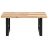 Étagère de vasque murale acier et bois massif d'acacia 630348630348