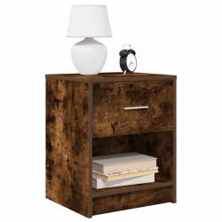 Tables de chevet 2 pcs avec tiroir chêne fumé 40x34x50 cm 630349630349