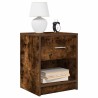 Tables de chevet 2 pcs avec tiroir chêne fumé 40x34x50 cm 630349630349