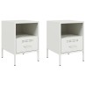 Tables de chevet 2 pcs blanc 36x39x50,5 cm acier 630350630350