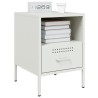 Tables de chevet 2 pcs blanc 36x39x50,5 cm acier 630350630350
