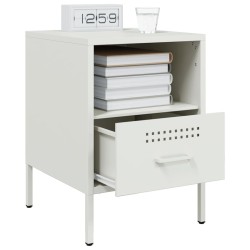 Tables de chevet 2 pcs blanc 36x39x50,5 cm acier 630350630350