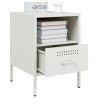 Tables de chevet 2 pcs blanc 36x39x50,5 cm acier 630350630350
