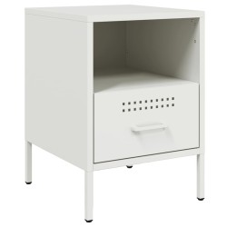Tables de chevet 2 pcs blanc 36x39x50,5 cm acier 630350630350