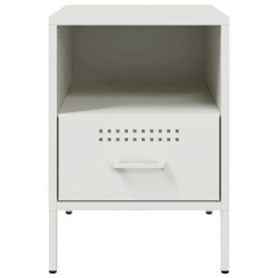 Tables de chevet 2 pcs blanc 36x39x50,5 cm acier 630350630350