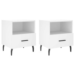 Tables de chevet 2 pcs blanc 40x35x47,5 cm bois d’ingénierie 630351630351