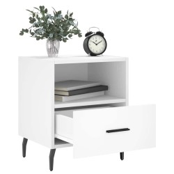Tables de chevet 2 pcs blanc 40x35x47,5 cm bois d’ingénierie 630351630351