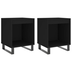 Tables de chevet 2 pcs noir 40x35x50 cm bois d’ingénierie 630352630352