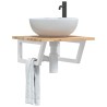 Étagère de vasque murale acier et bois massif d'acacia 630354630354