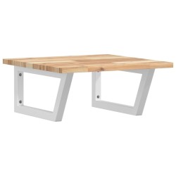 Étagère de vasque murale acier et bois massif d'acacia 630354630354