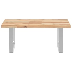 Étagère de vasque murale acier et bois massif d'acacia 630354630354