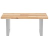 Étagère de vasque murale acier et bois massif d'acacia 630354630354