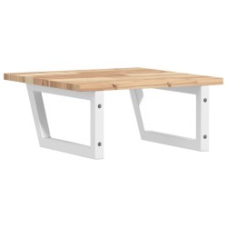 Étagère de vasque murale acier et bois massif d'acacia 630354630354