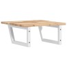 Étagère de vasque murale acier et bois massif d'acacia 630354630354